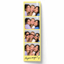 Customized color photobooth strip with pastel yellow frame and printed text